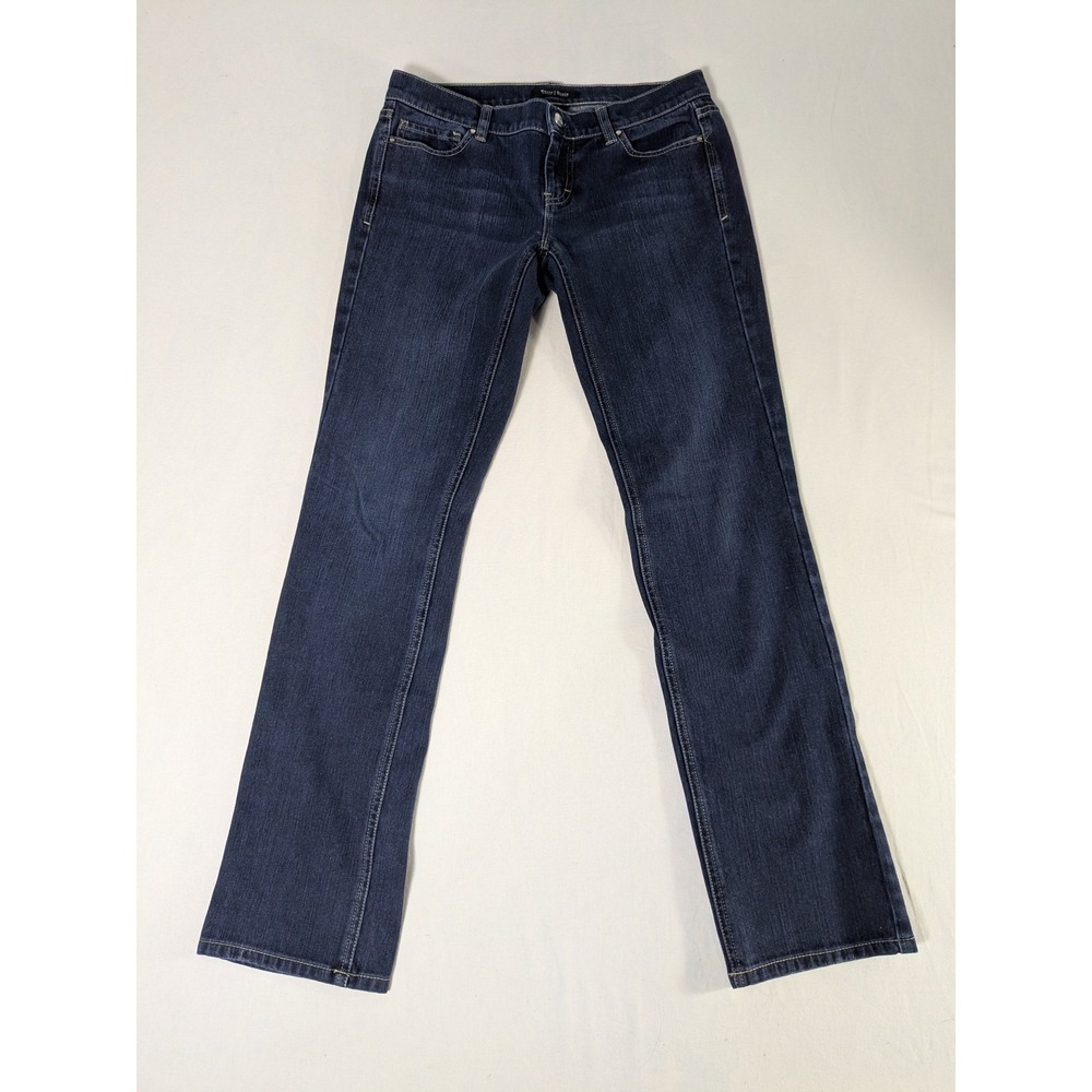 White House Black Market Noir Slim Leg Jeans Dark Wash Blue Size 4R Stretch